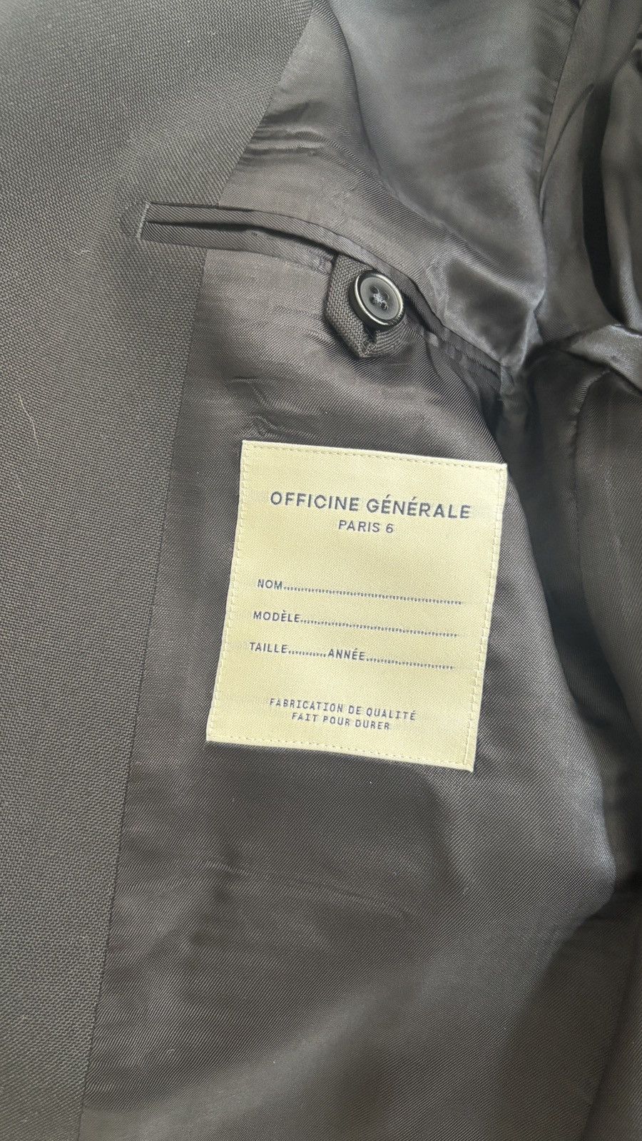 Officine Generale black 100% wool French blazer, never worn Size 38R - 6 Thumbnail