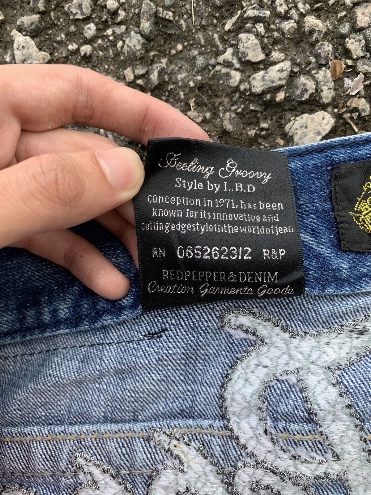 If Six Was Nine × Le Grande Bleu (L.G.B.) RED PEPPER JAPANES FADED & RUSTY PUNK STYLE DISTRESSED DENIM Size US 34 / EU 50 - 15 Thumbnail
