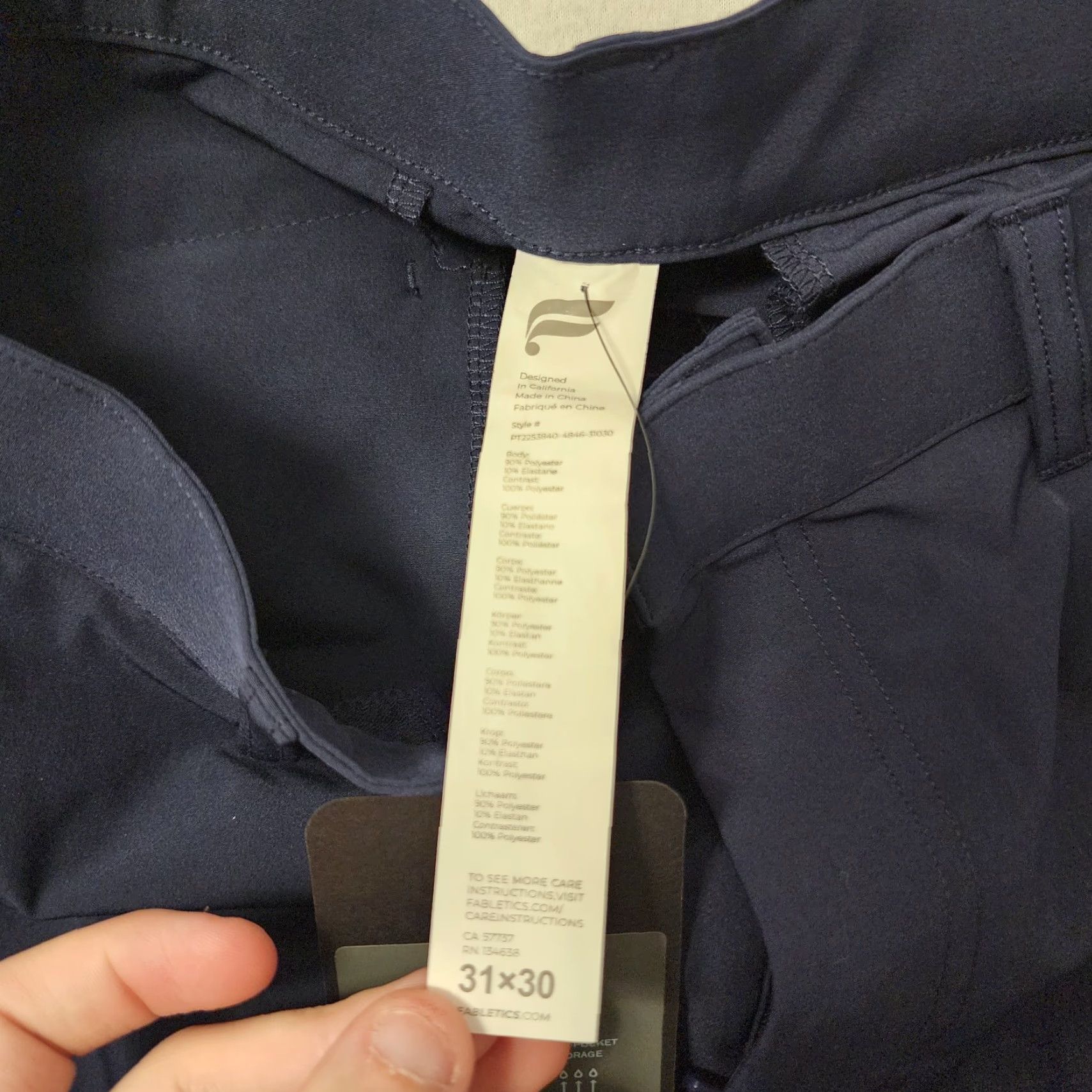 Fabletics Fabletics The Only Pants Mens 31X30 Blue Classic Stretch Performance Golf New Size US 31 - 4 Thumbnail