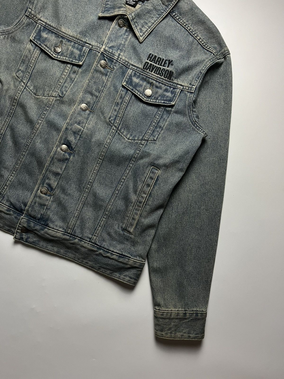 Harley Davidson Harley Davidson Gothic Skull Embroidered Denim Jacket Size US L / EU 52-54 / 3 - 7 Thumbnail