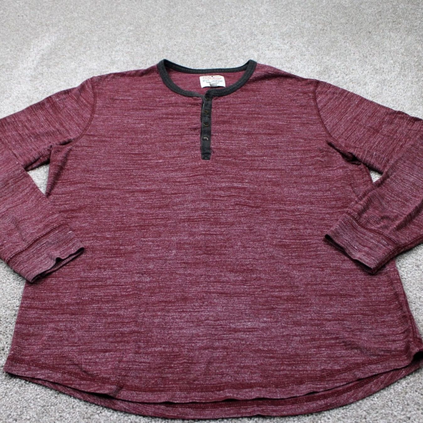 Lucky Brand Lucky Brand Henley Shirt Mens Large Red 100% Cotton Long Sleeve Pullover Size US L / EU 52-54 / 3 - 2 Thumbnail