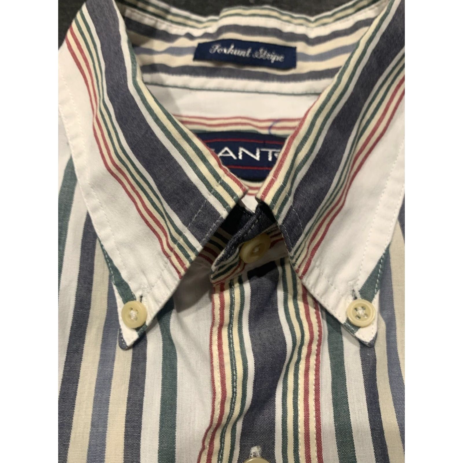 Gant Gant Men’s Large Tall LT Foxhunt Striped Button Down S/S Shirt Multicolored Size US L / EU 52-54 / 3 - 6 Thumbnail