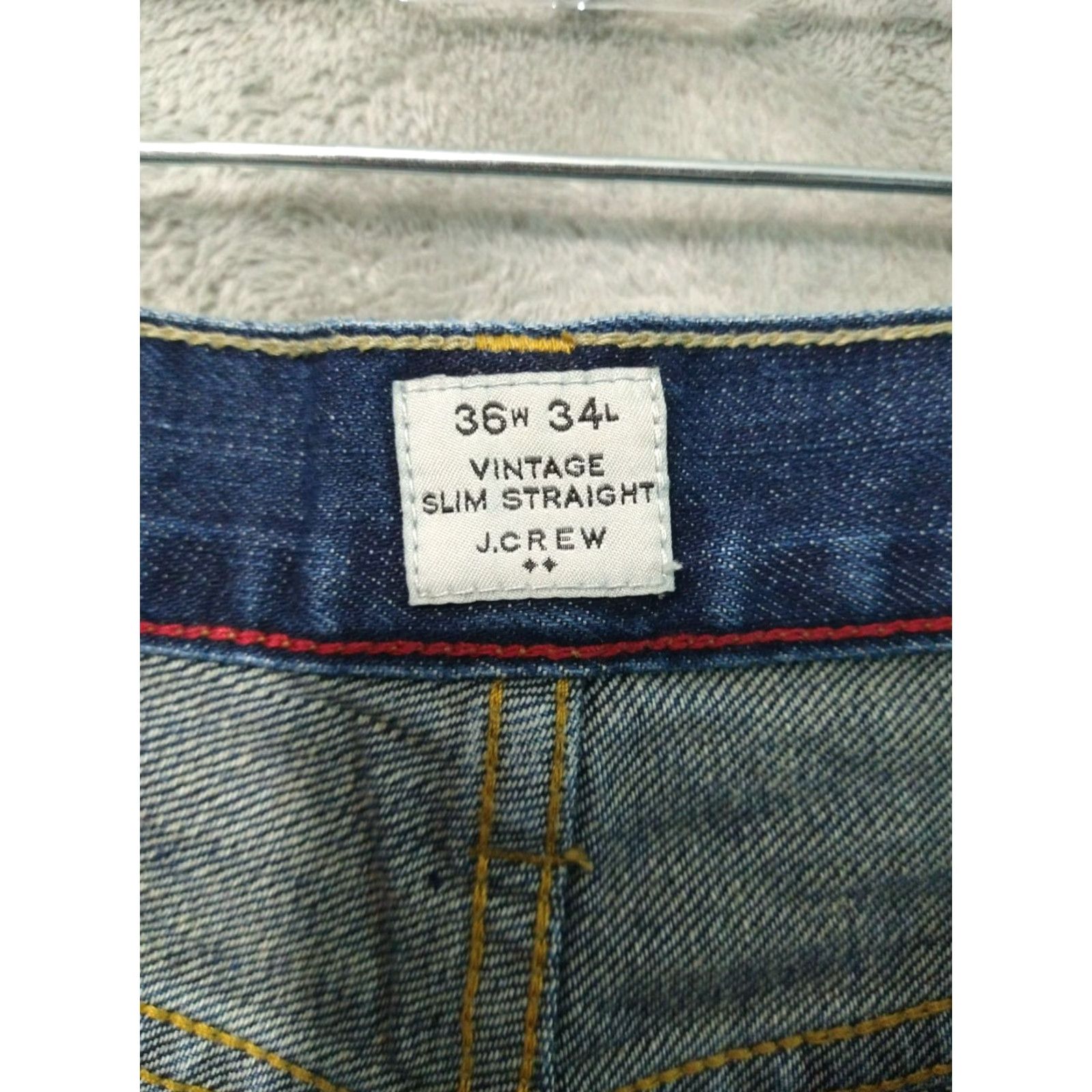 J.Crew J Crew Jeans Mens 36x34 Blue Denim Slim Straight Leg Mid Rise Dark Wash Size US 36 / EU 52 - 7 Thumbnail