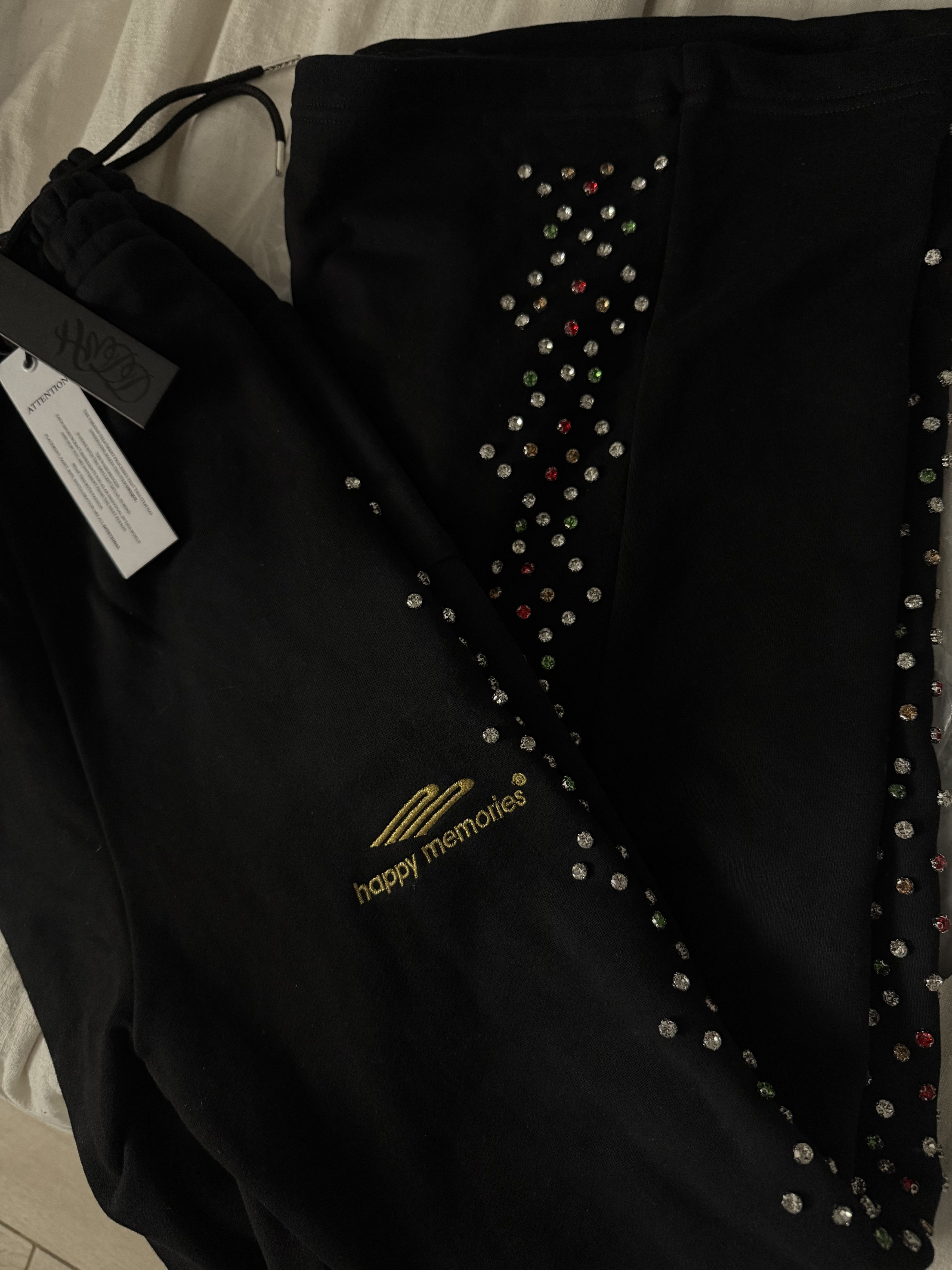 HMDD HMDD Black Crystal Sweats - Brand New Size US 32 / EU 48 - 1 Thumbnail