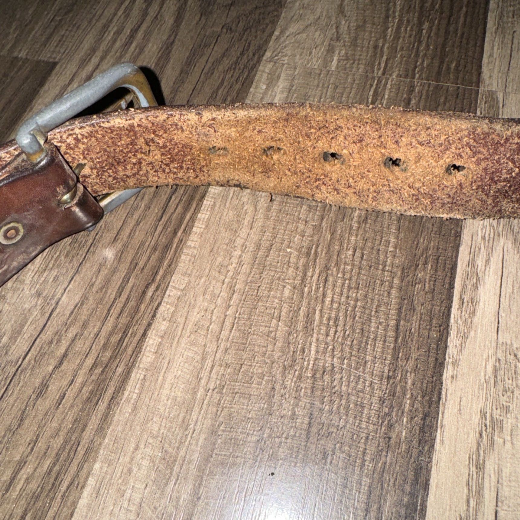 Vintage VINTAGE Brown Leather Belt Men 44 Belt Brown Western Classic USA Leather Mens Size 44 - 4 Thumbnail