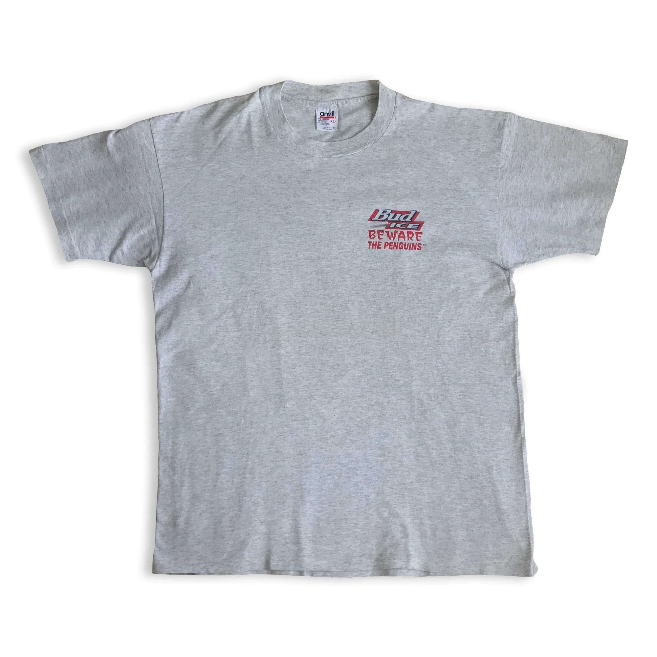 Anvil Vintage 90s BUDWESSER T shirt 1996 Penguins Single Stitch Size US XL / EU 56 / 4 - 3 Thumbnail