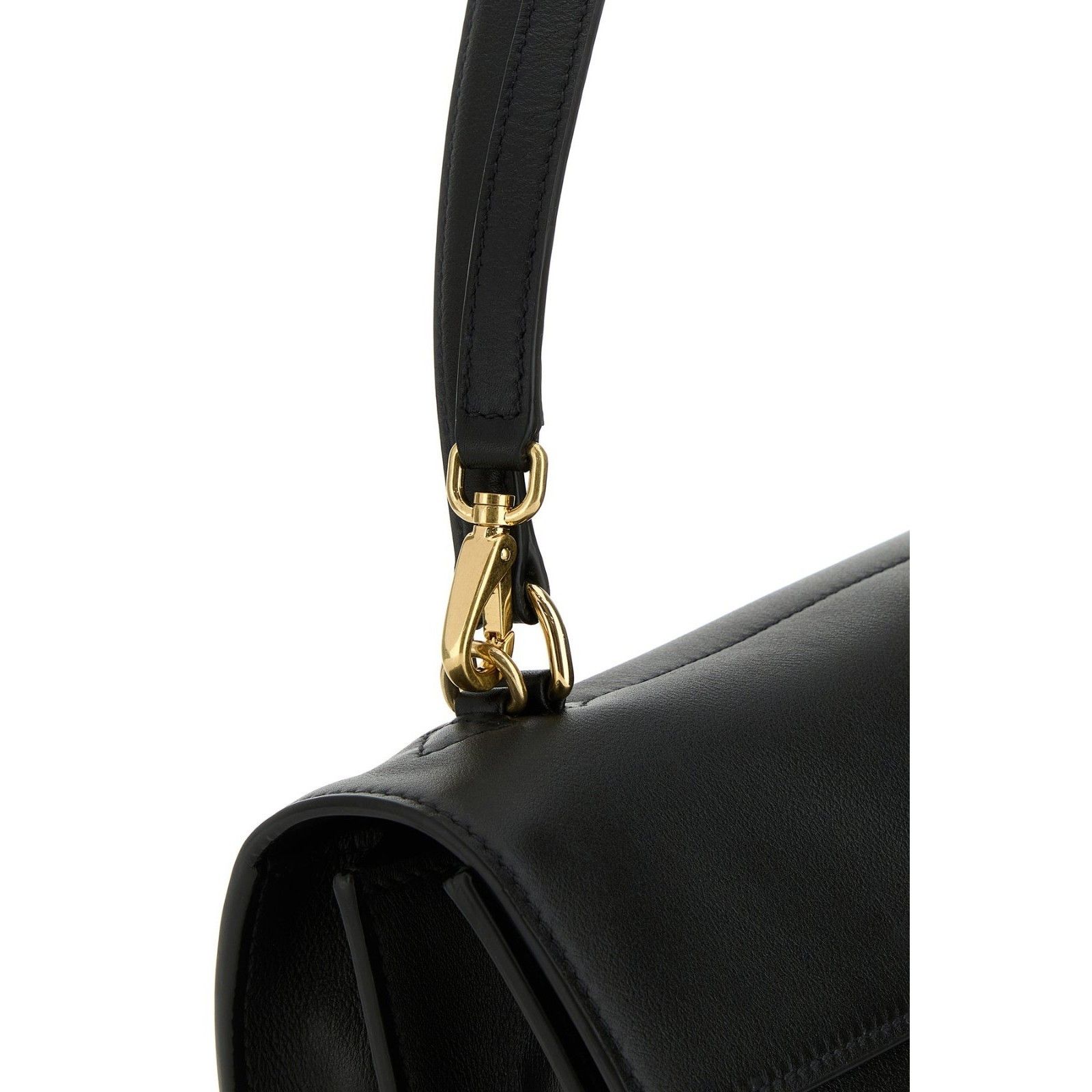 Prada PRADA Gold Buckle Medium Black Leather Shoulder Bag New & Au Size ONE SIZE - 4 Thumbnail