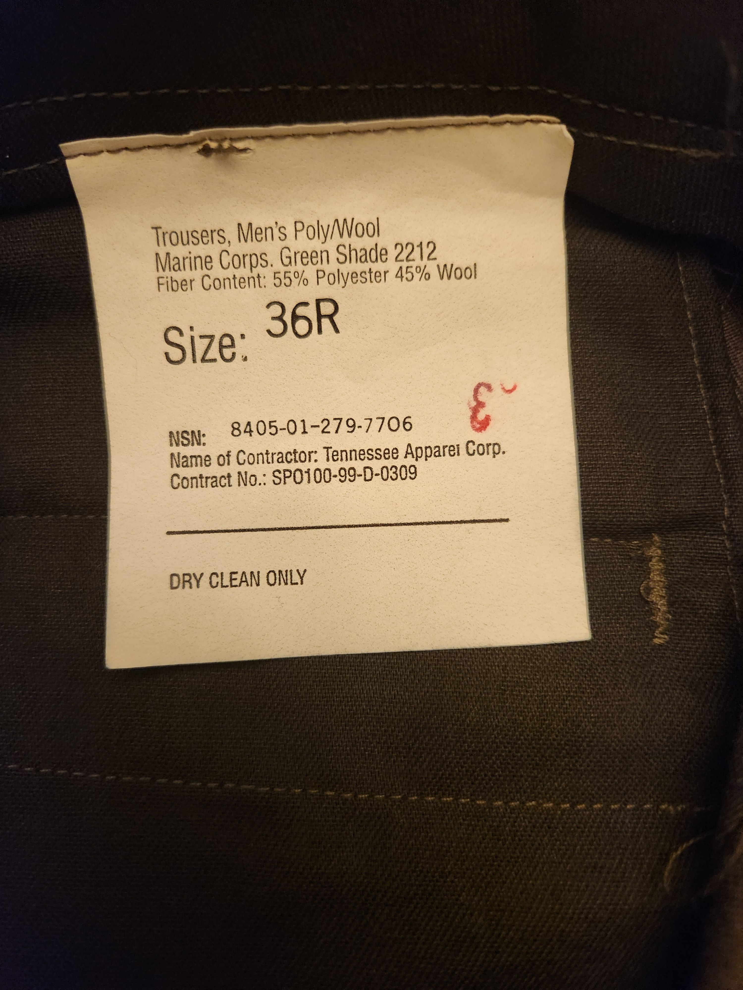 Other DSCP US Marine Corp Wool/Polyester Trousers Size US 36 / EU 52 - 4 Thumbnail