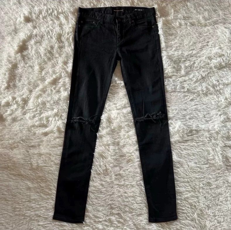 Saint Laurent Paris Saint laurent paris Black knife cut jeans 2506-Nextarrow Size US 29 - 1 Thumbnail
