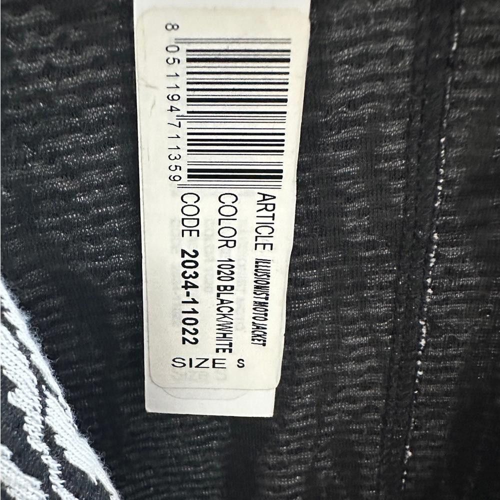 Designer ASTARS Illusionist Knit Moto Jacket Black White Mod Small Size S / US 4 / IT 40 - 3 Thumbnail