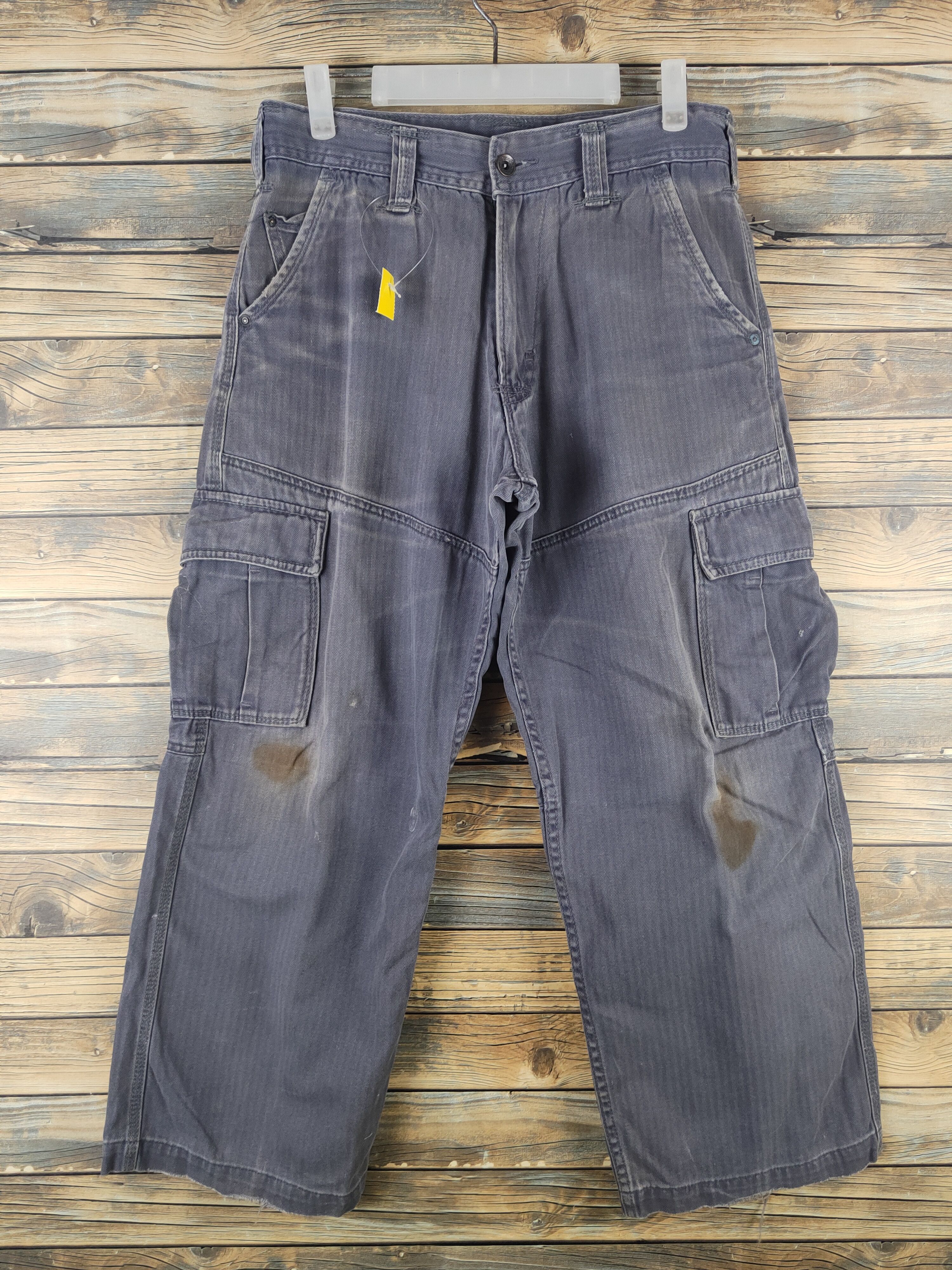 Japanese Brand DL Evenriver Dark Gray Multipocket Cargo Pants #46-291T Size US 31 - 1 Thumbnail
