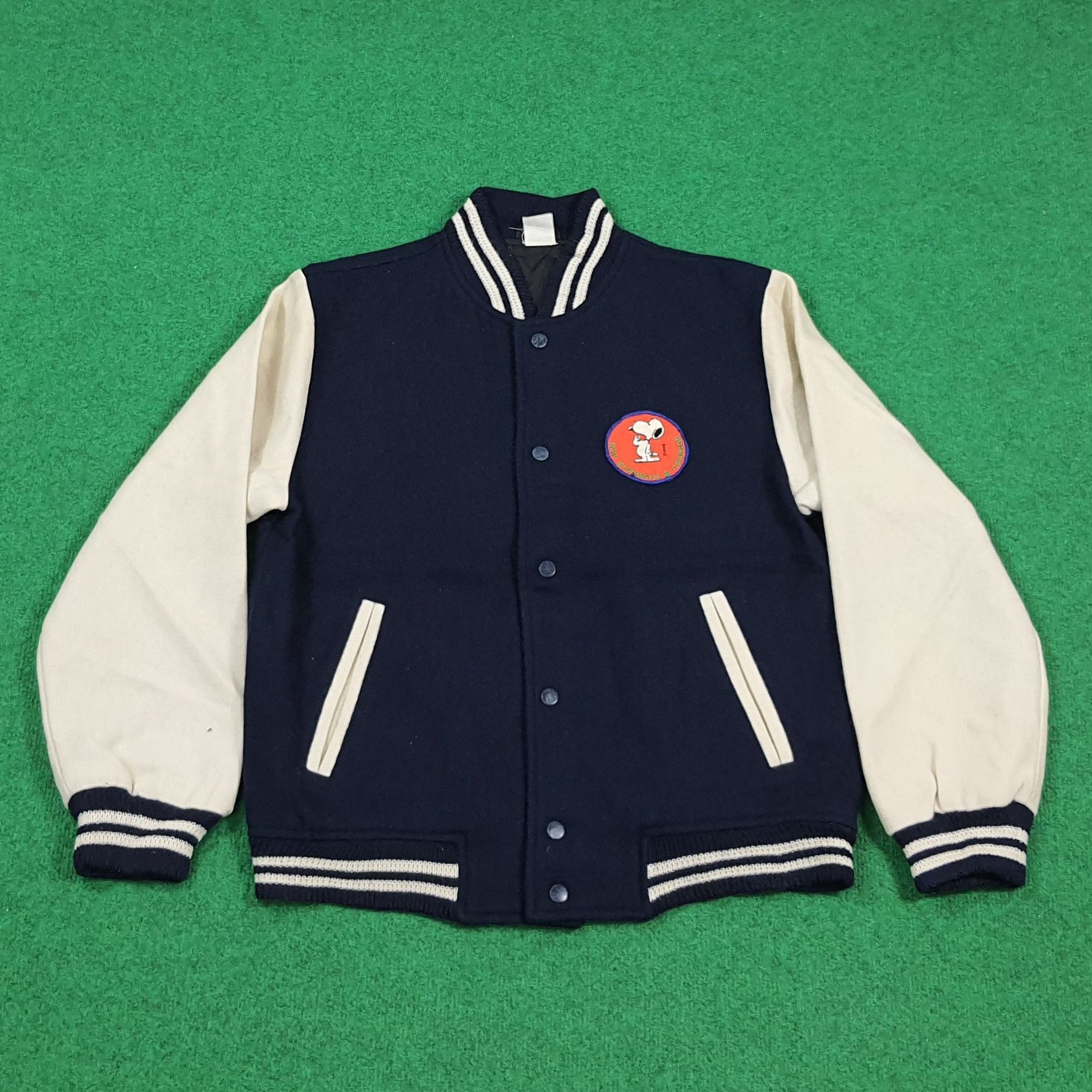Japanese Brand Vintage Snoopy Peanuts Varsity Letterman Jacket C308N28 Size US S / EU 44-46 / 1 - 1 Thumbnail
