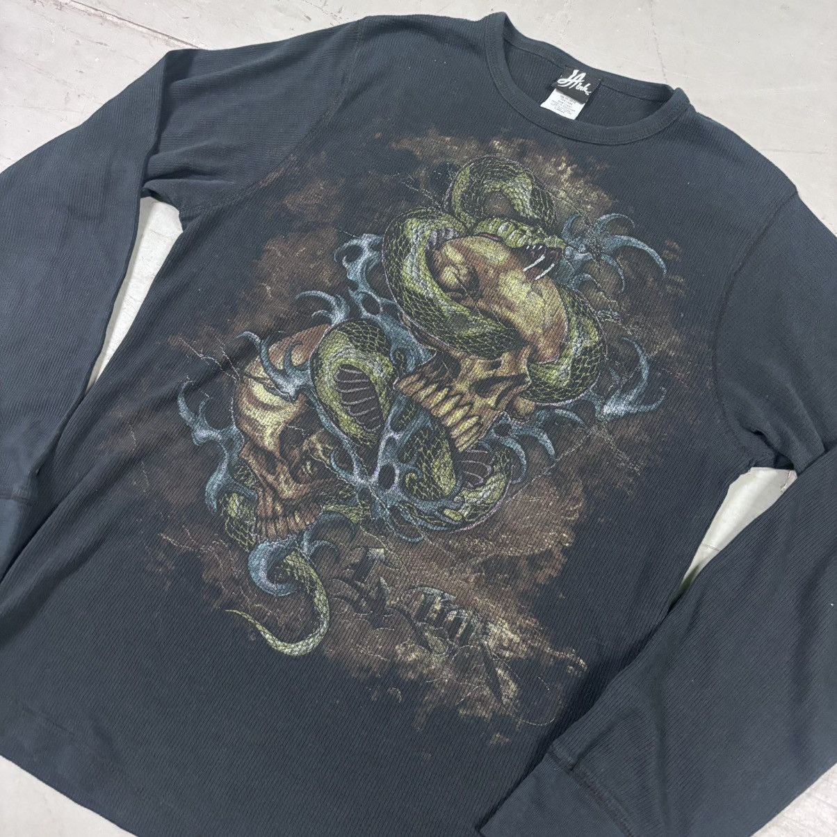 Affliction × Vintage MMA Faded grail Elite long sleeve waffle thermal Size US L / EU 52-54 / 3 - 2 Thumbnail