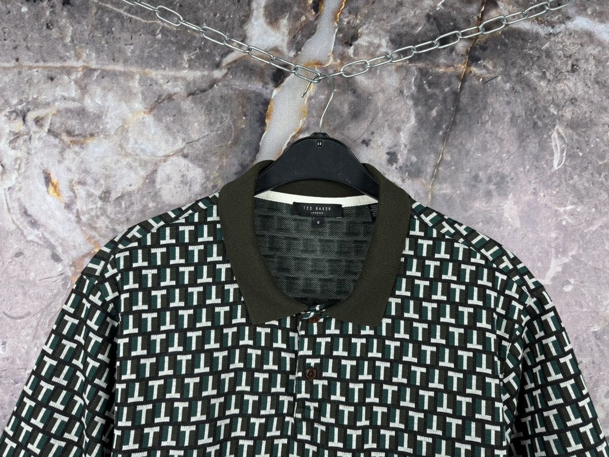 Ted Baker Ted Baker Geometric All-Over Print Polo Shirt Short Sleeve Size US XXL / EU 58 / 5 - 2 Thumbnail