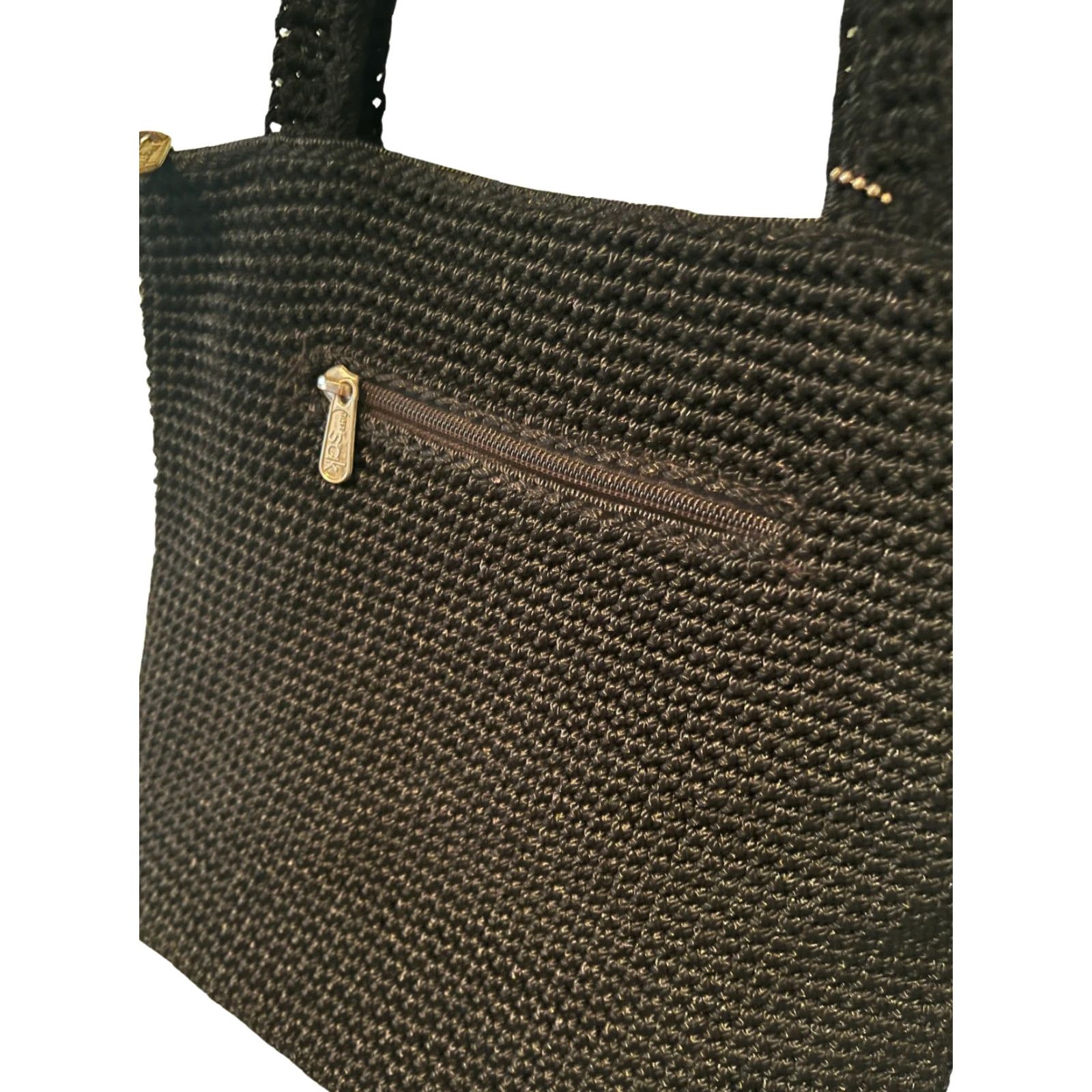 The Sak VINTAGE The Sak Original Black Crochet Knit Shoulder Bag Purse Size ONE SIZE - 6 Thumbnail
