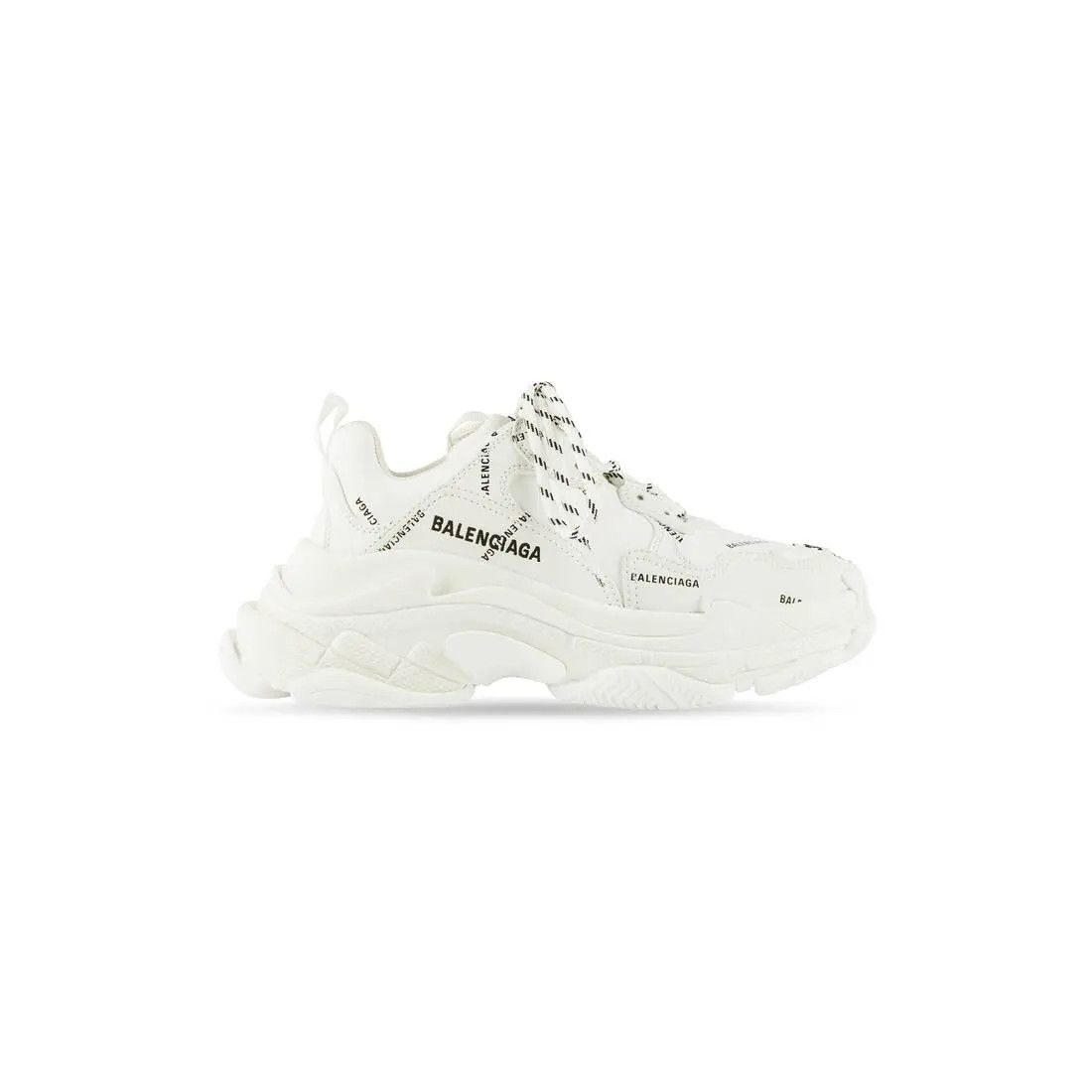 Balenciaga o1mt1gz0225 Triple S Sneakers Allover Logo in White Size US 6 / IT 36 - 1 Thumbnail