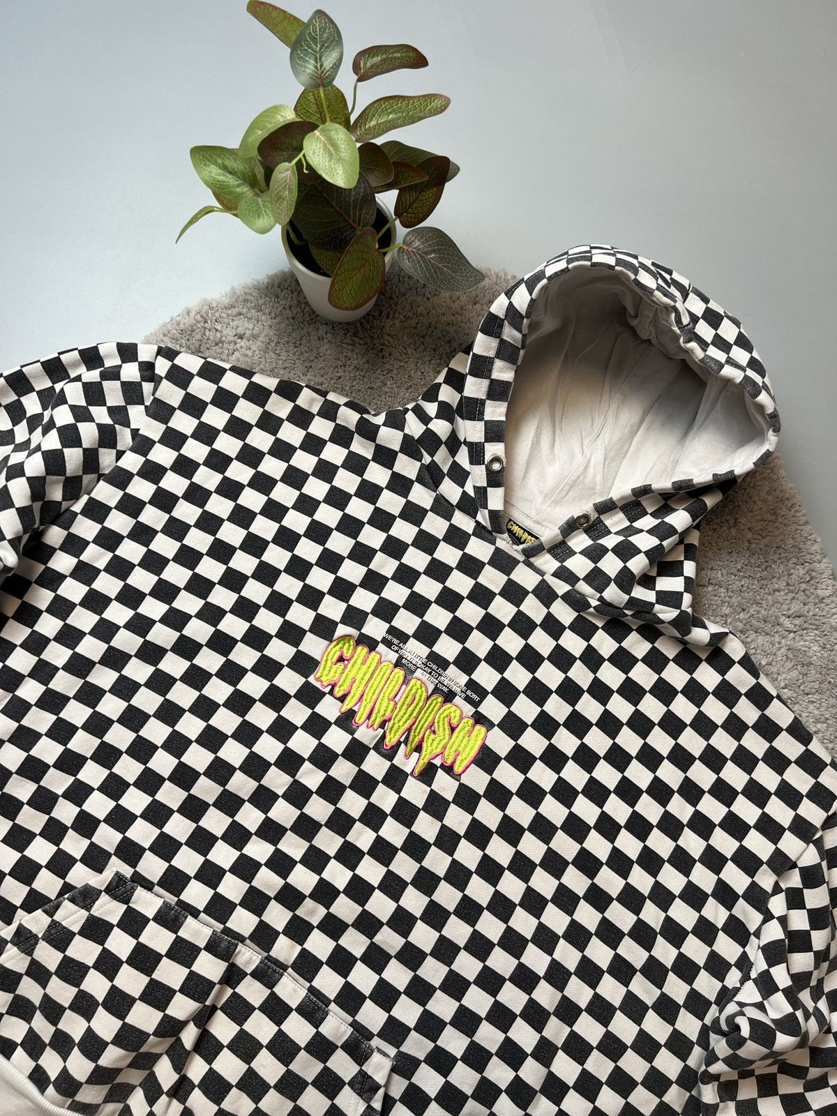 Vintage Childish Checkered Vintage Skate Hoodie Y2K Size US XL / EU 56 / 4 - 2 Thumbnail