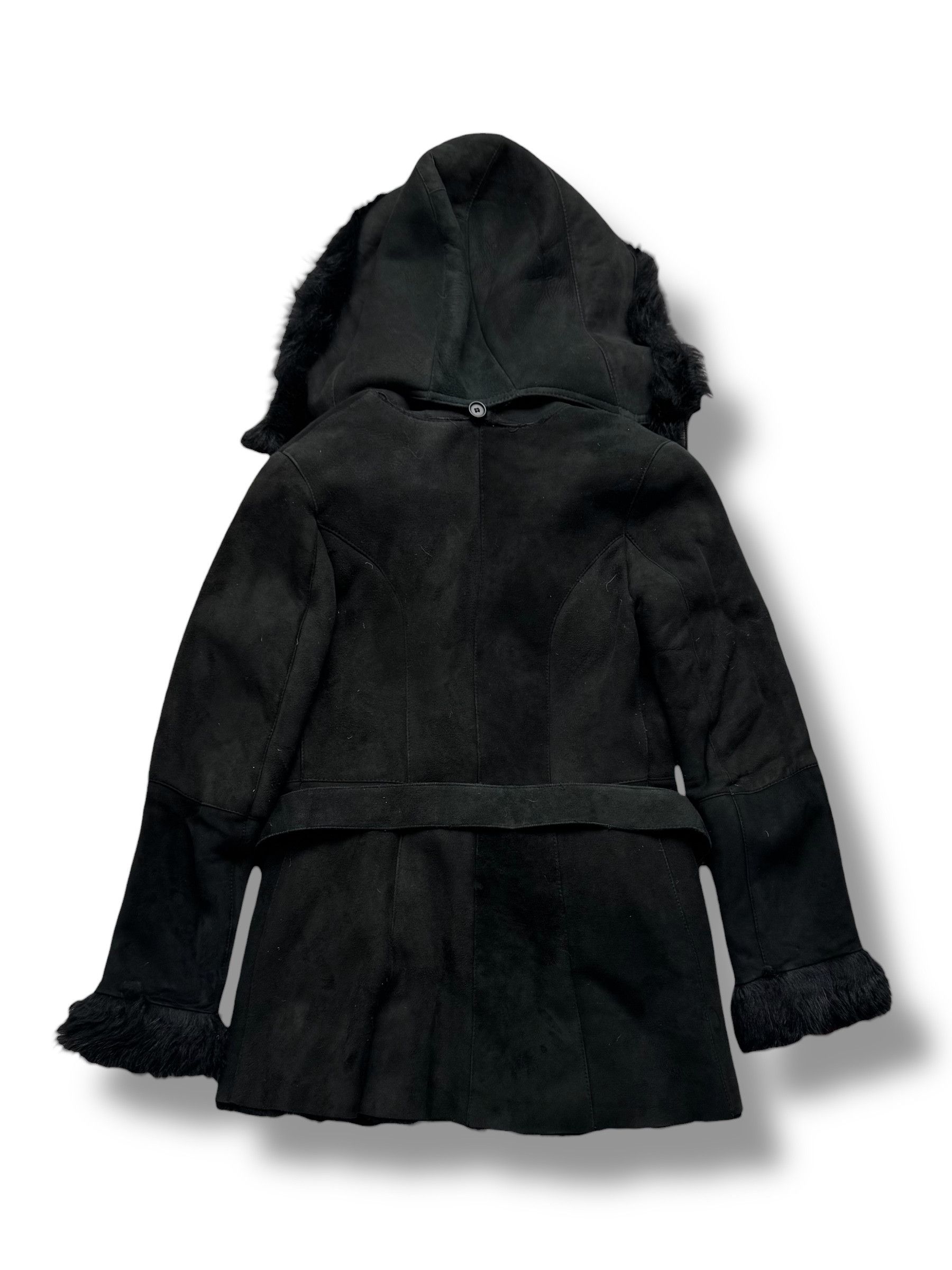 Vintage 90's Real Sheepskin Coat With Belt(V423) Size XS / US 0-2 / IT 36-38 - 7 Thumbnail