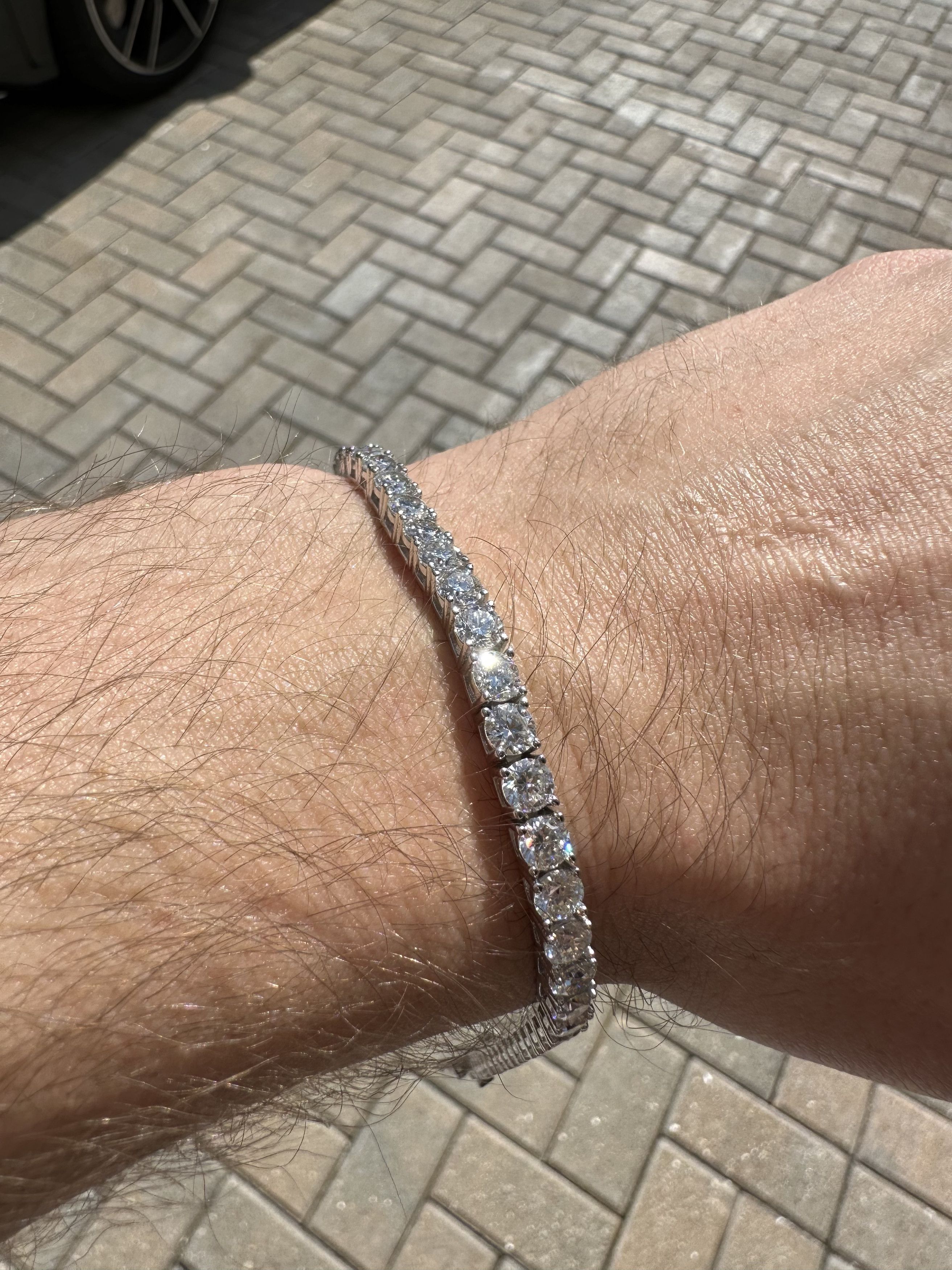 Jewelry Moissanite VVS 8 inch 4mm Tennis bracelet Sterling Silver Size ONE SIZE - 2 Thumbnail