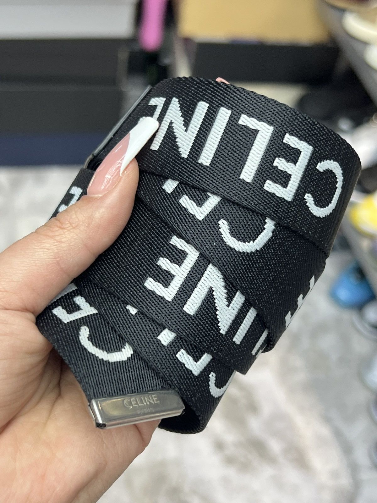 Celine Celine Logo Canvas Belt Size 42 - 2 Thumbnail