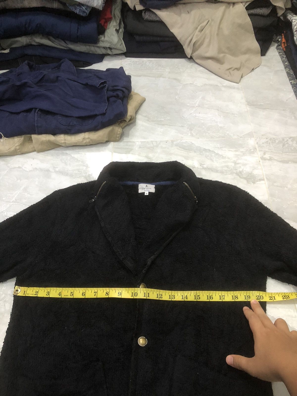 Lanvin 🔥 Lanvin en Bleu Black Fleece Blazer Jacket Size US S / EU 44-46 / 1 - 11 Thumbnail