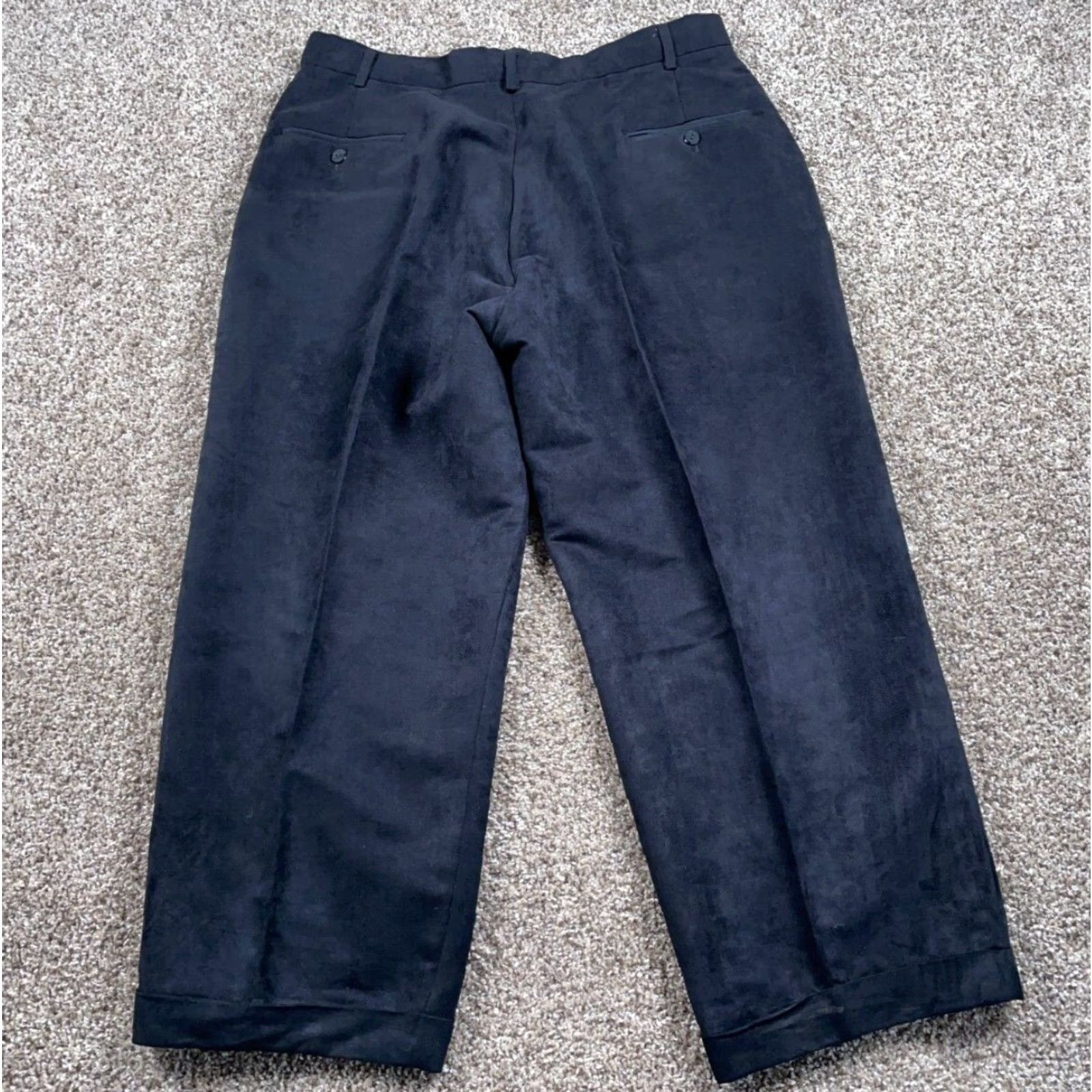 Sean John VTG Sean John Pleated Baggy Fit Pants Men's 35 x 25 Black Embroidered Cuffed Size US 35 - 2 Thumbnail