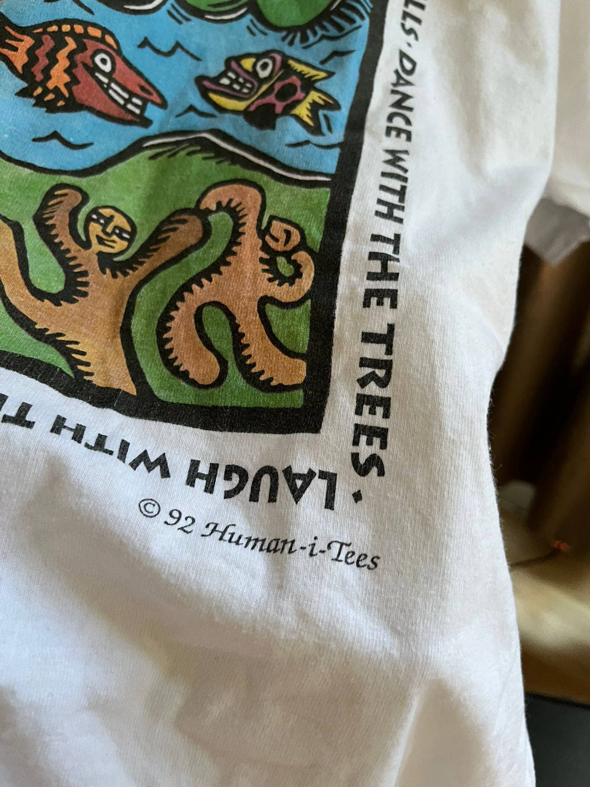 Vintage vintage humanitees 1992 abstract art graphic tee tshirt Size US XXL / EU 58 / 5 - 4 Thumbnail