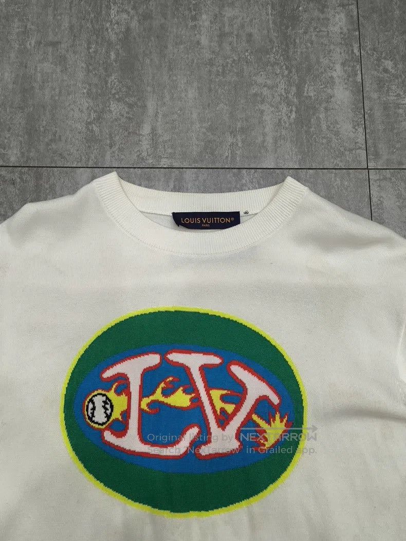 Louis Vuitton Louis Vuitton White Flame Soccer Knit Short Sleeve Size US M / EU 48-50 / 2 - 3 Thumbnail