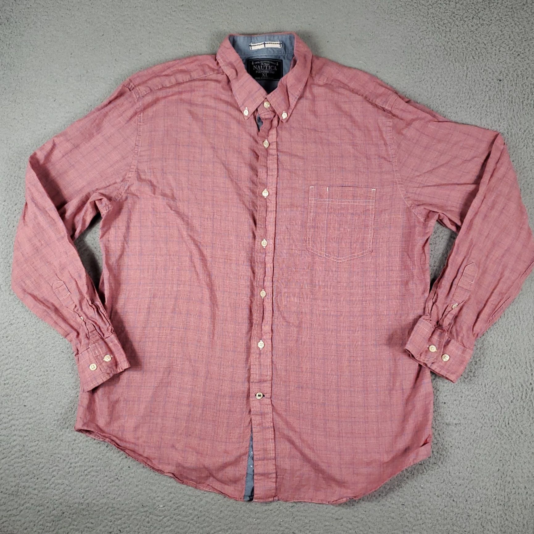 Nautica Nautica Shirt Mens XL Red Plaid Button-Up Long Sleeve Casual Formal Workwear Size US XL / EU 56 / 4 - 2 Thumbnail