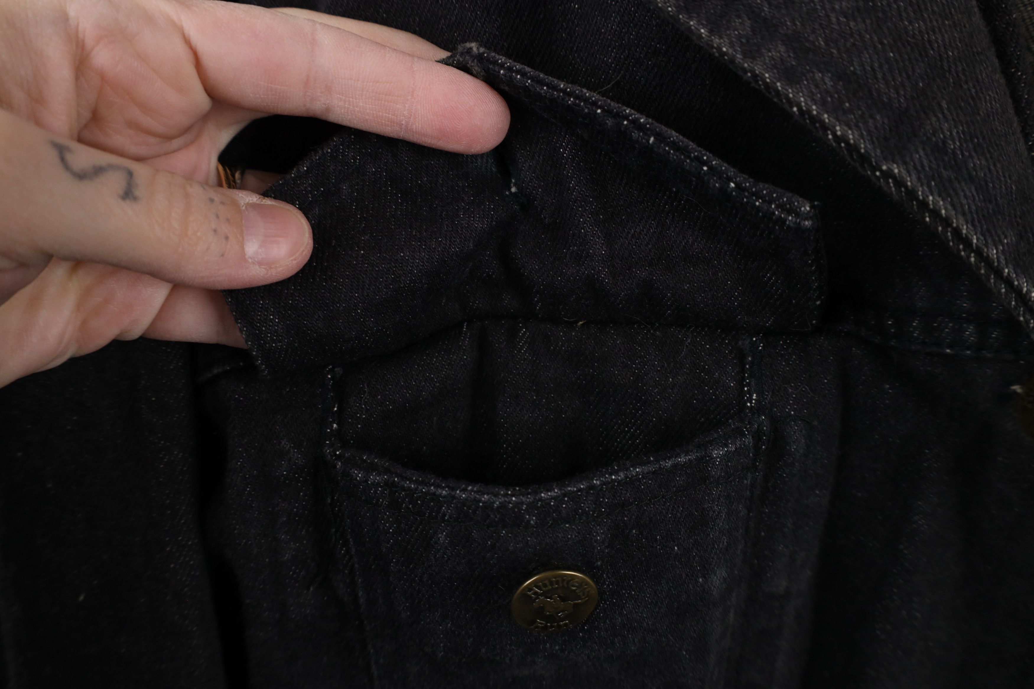 Vintage Vintage 90s Streetwear Baggy Denim Jean Trucker Jacket Black Size XL / US 12-14 / IT 48-50 - 7 Thumbnail