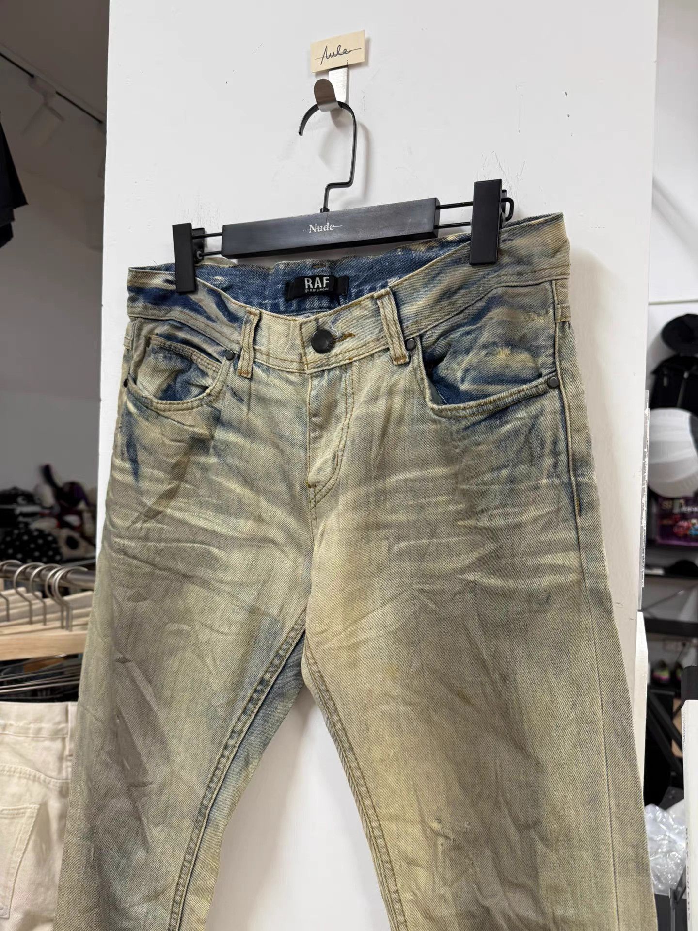 Raf Simons Raf Simons by raf Mud Dyed & Heavily Washed Jeans K20 Size US 33 - 2 Thumbnail