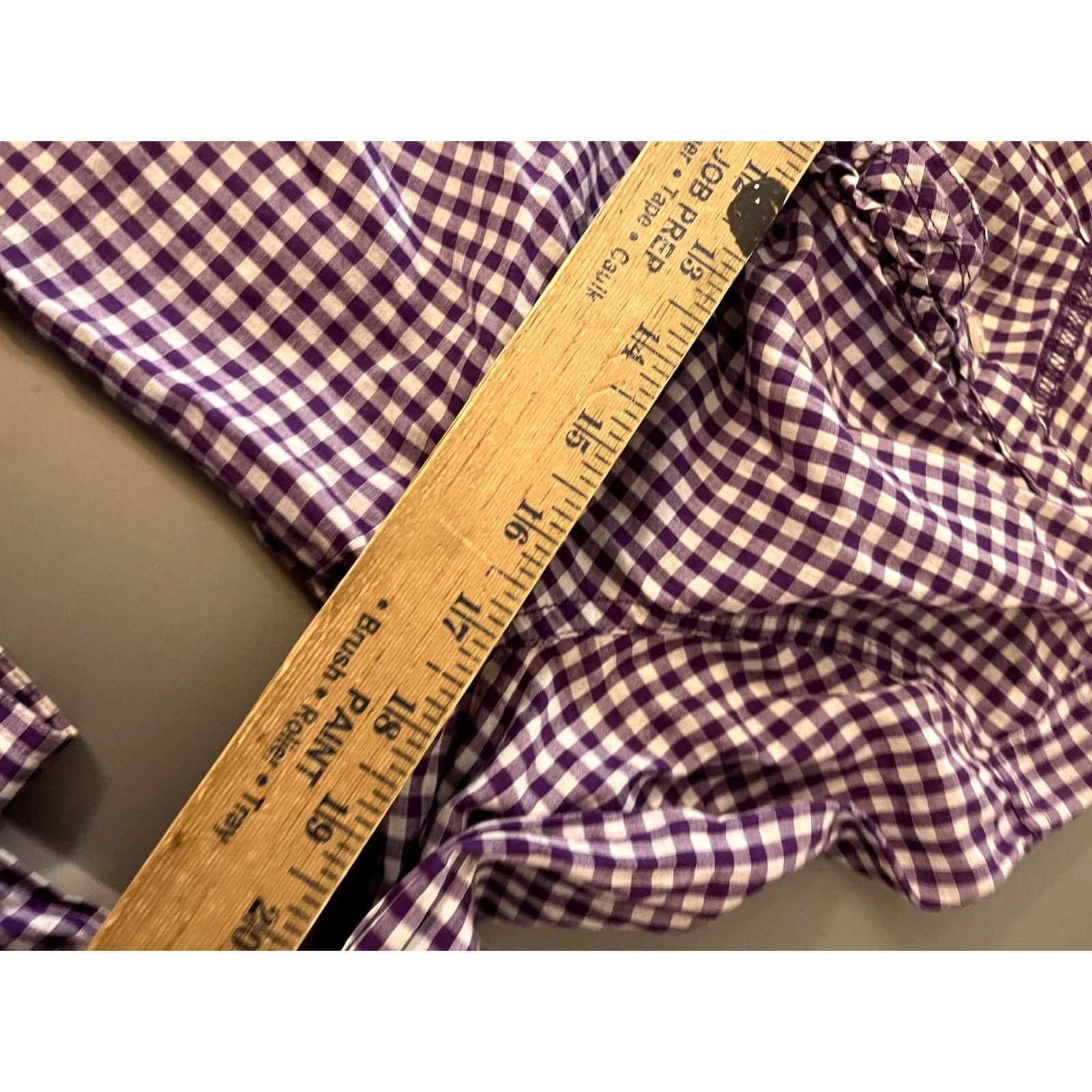 Old Navy Old Navy Blouse Shirt Tunic - S Purple Check Cotton Blend Long Sleeve Henley Pullover Women's VGUC Size S / US 4 / IT 40 - 5 Thumbnail