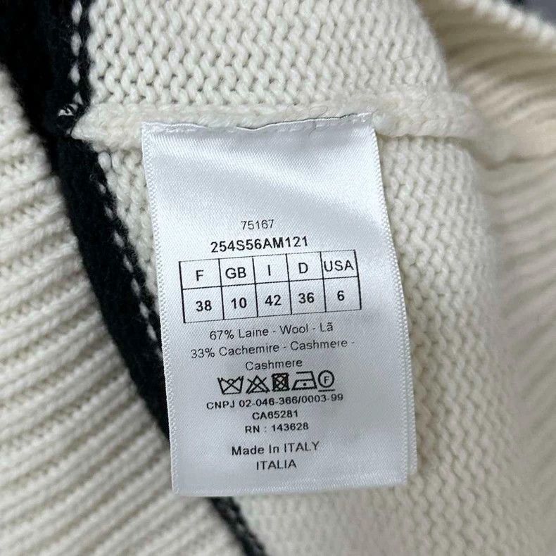 Dior Classic Color Block Cashmere Sweater Dior-2505 Size M / US 6-8 / IT 42-44 - 7 Thumbnail