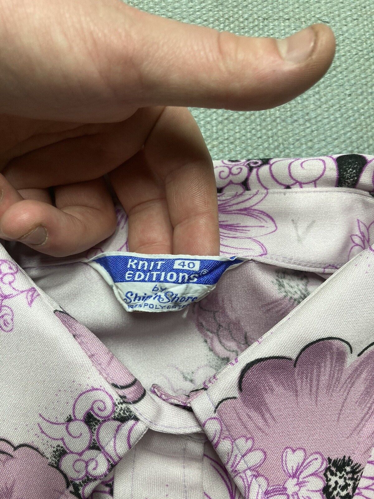 Vintage 70s polyester disco shirt ship n shore flowers dagger 40 Size L / US 10 / IT 46 - 4 Thumbnail