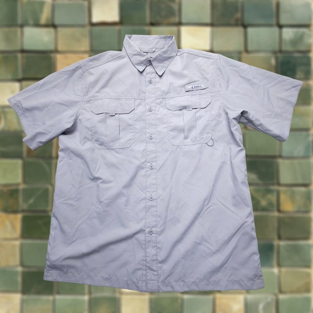Habitat Habit Short Sleeve Button-Up Shirt Mens Large Gray Outdoor Venture 90s? Size US L / EU 52-54 / 3 - 1 Thumbnail