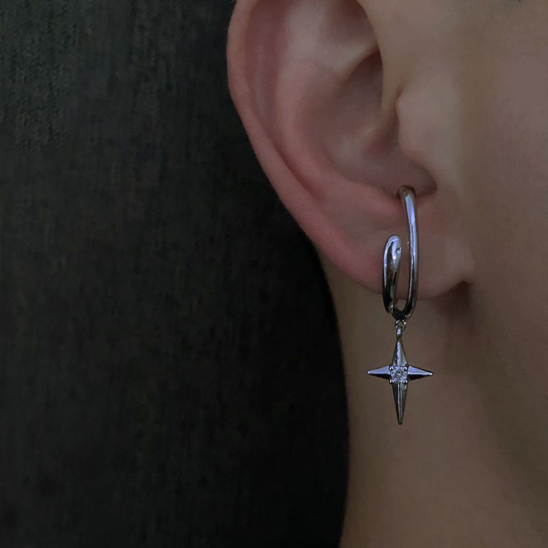 Jewelry × Sterling Silver Cross Matchless Earrings One Pairs Chrome Jewelry Size ONE SIZE - 2 Thumbnail