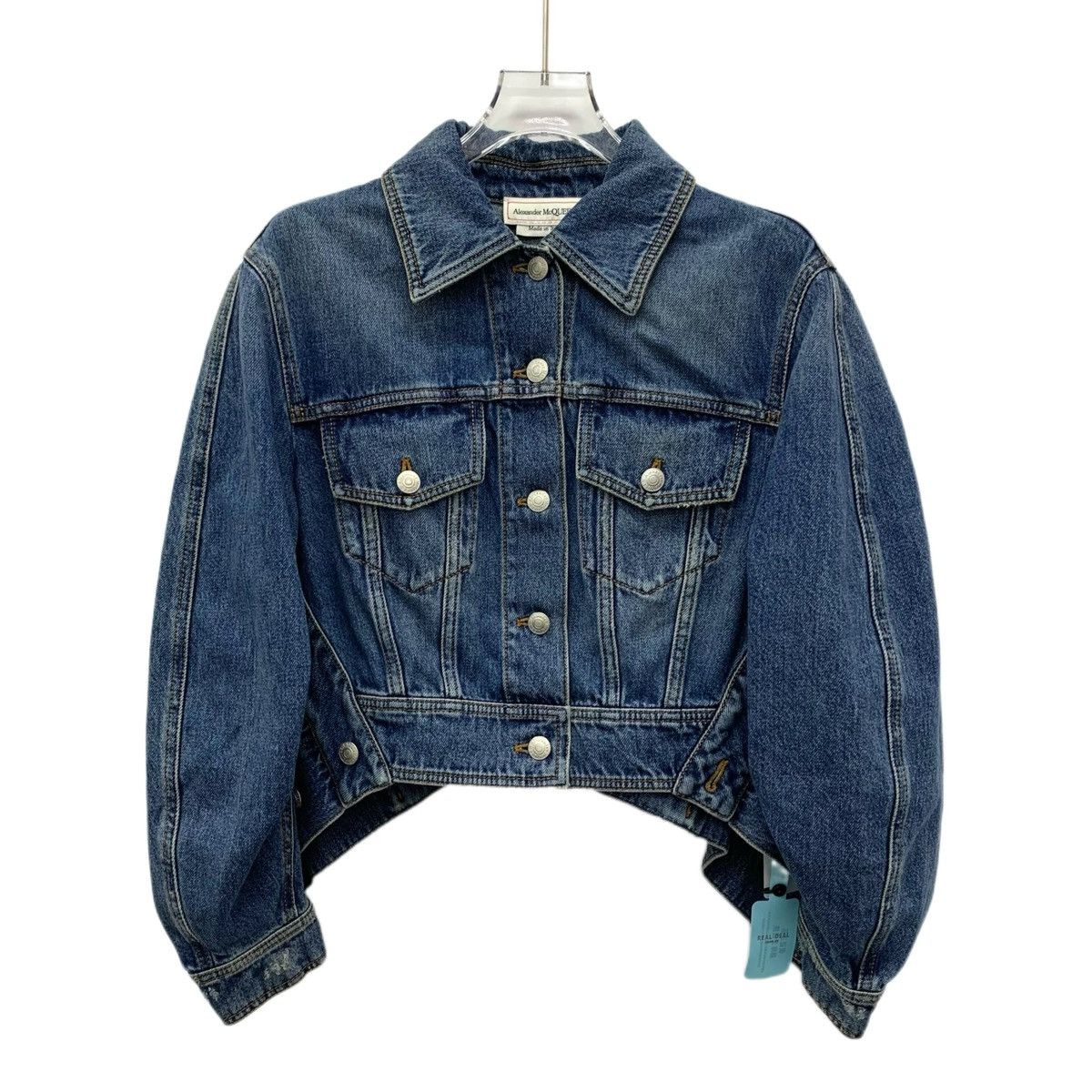 Alexander McQueen Alexander McQueen Navy Lapel Single Breasted Denim Jacket Size S / US 4 / IT 40 - 1 Thumbnail