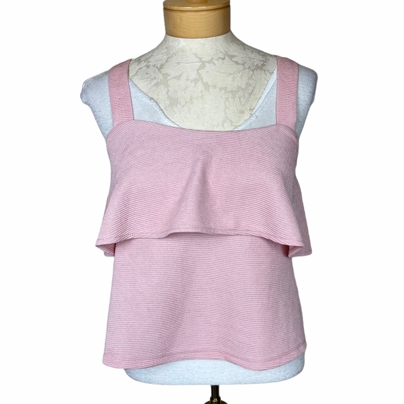 Madewell Madewell Texture & Thread Tiered Tank Top Pink XS Size XS / US 0-2 / IT 36-38 - 1 Thumbnail