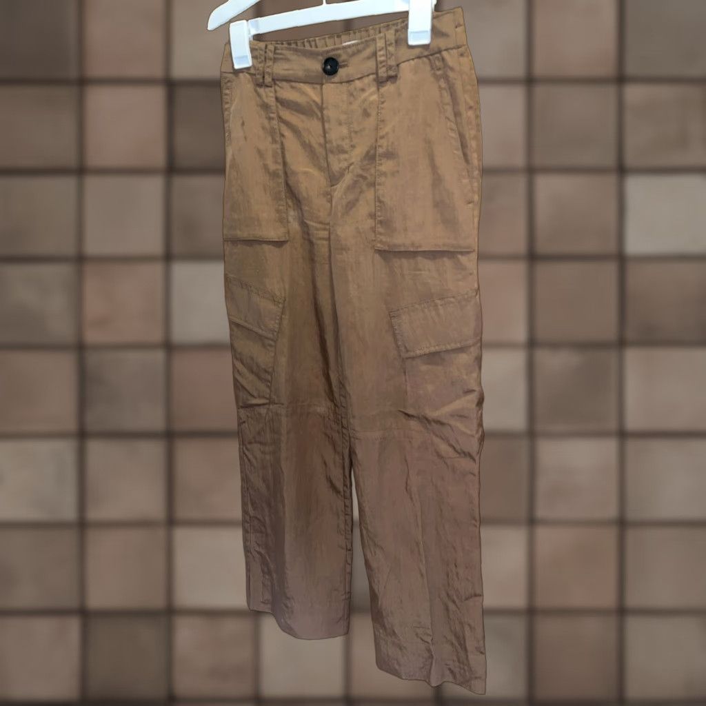 Vince Womens Cargo Pants Size 0 Brown Lyocell Elastic Waist Straight Leg Casual Bohemian