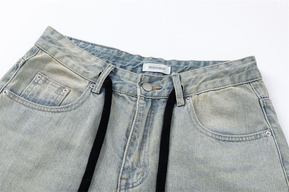 Japanese Brand × Jean American washed distressed casual loose drawstring jeans Size US 34 / EU 50 - 3 Thumbnail