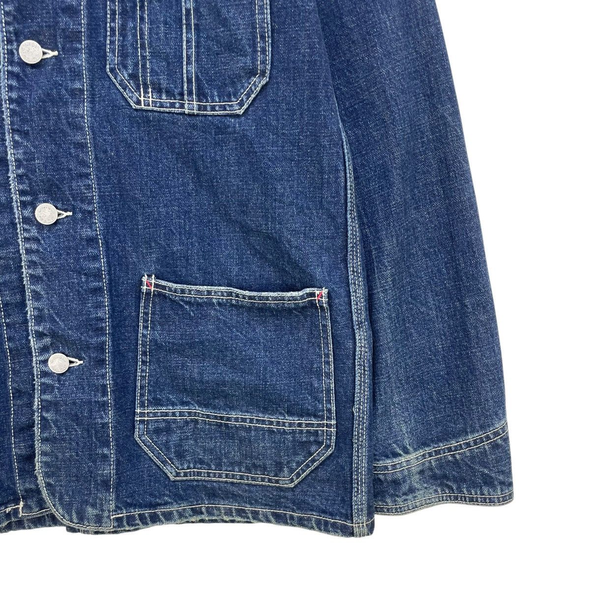 45rpm × Blue Blue Japan × Indigo 💥Vintage Global Work X Union Made Workwear Denim Jacket Size US M / EU 48-50 / 2 - 6 Thumbnail