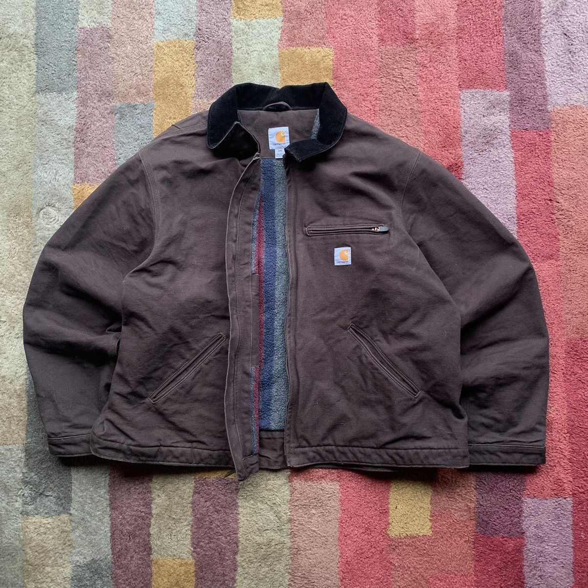 image of Crazy Vintage Carhartt Chocolate Brown Detroit Jacket, Men's (Size 2XL)