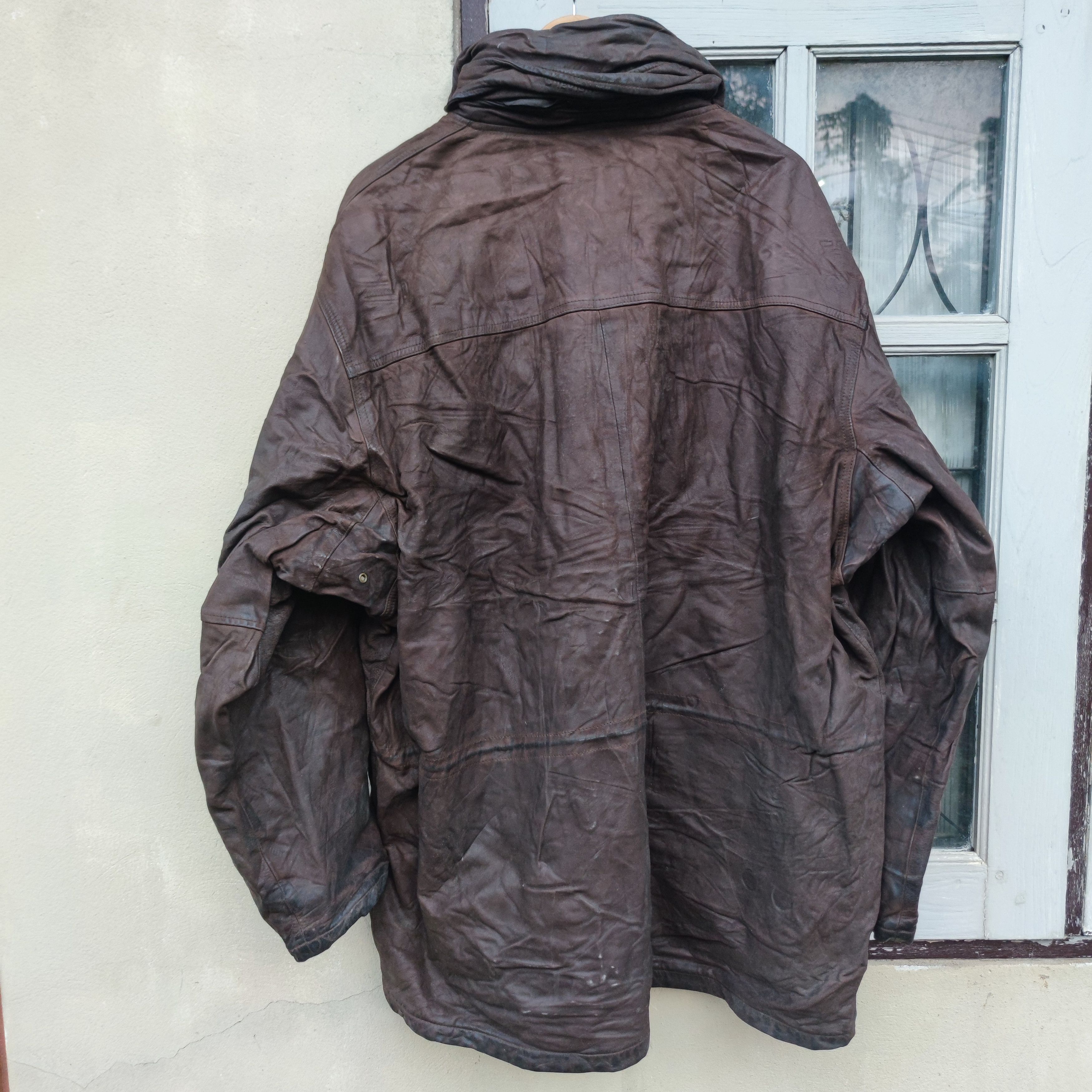 Chevignon Calfskin Leather Plaid Tartan lined Jacket