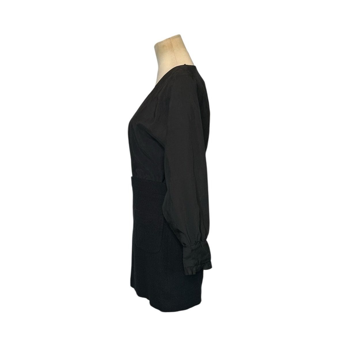 Zara Zara Black Contrasting Tweed Long Sleeve Mini Dress Size S Size S / US 4 / IT 40 - 12 Thumbnail