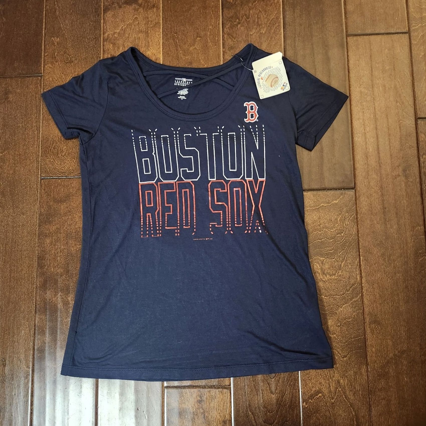 MLB MLB Boston Red Sox Women's Poly Rayon Scoop Neck T-Shirt Small NWT Regular Short Sleeve Logo Multicolor Sports Casual Shirt Womens Size S / US 4 / IT 40 - 2 Thumbnail