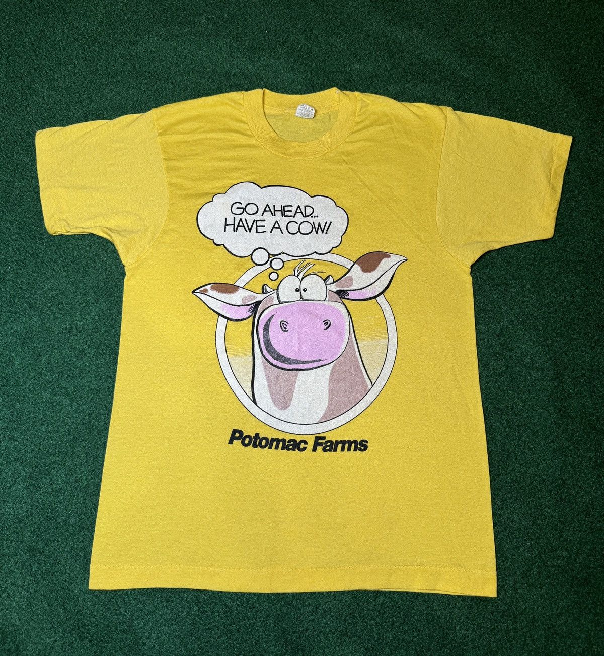 Vintage Vintage 80s Potomac Farms Funny Have A Cow T Shirt Size US S / EU 44-46 / 1 - 1 Thumbnail
