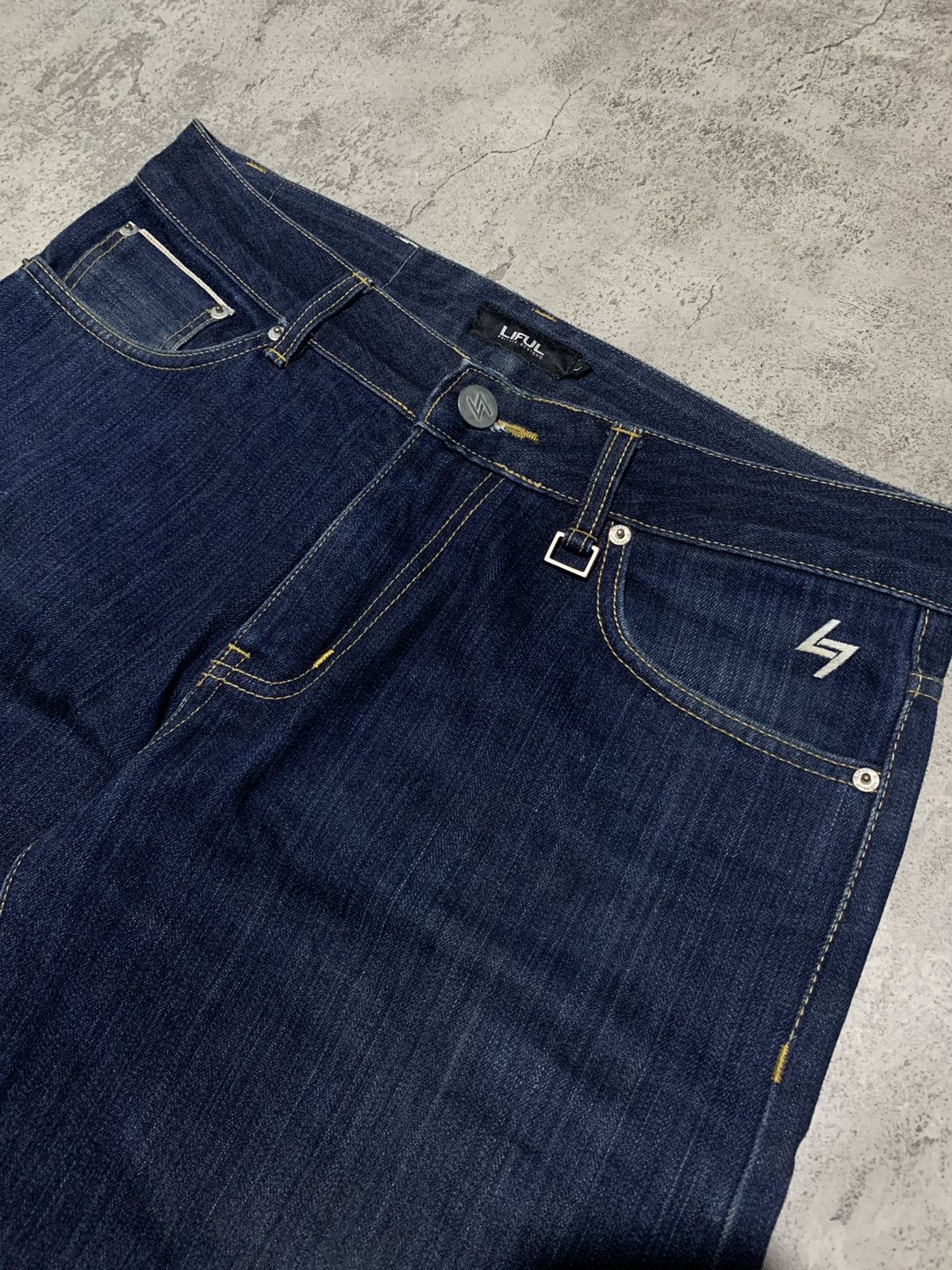 LIFUL MINIMAL GARMENTS S/S 2008 LIFUL slim straight redline selvedge jeans Size US 33 - 4 Thumbnail