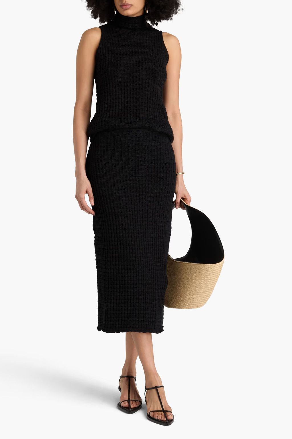 Jil Sander o1y1025 Midi Skirt in Black Size 27" / US 4 / IT 40 - 2 Thumbnail