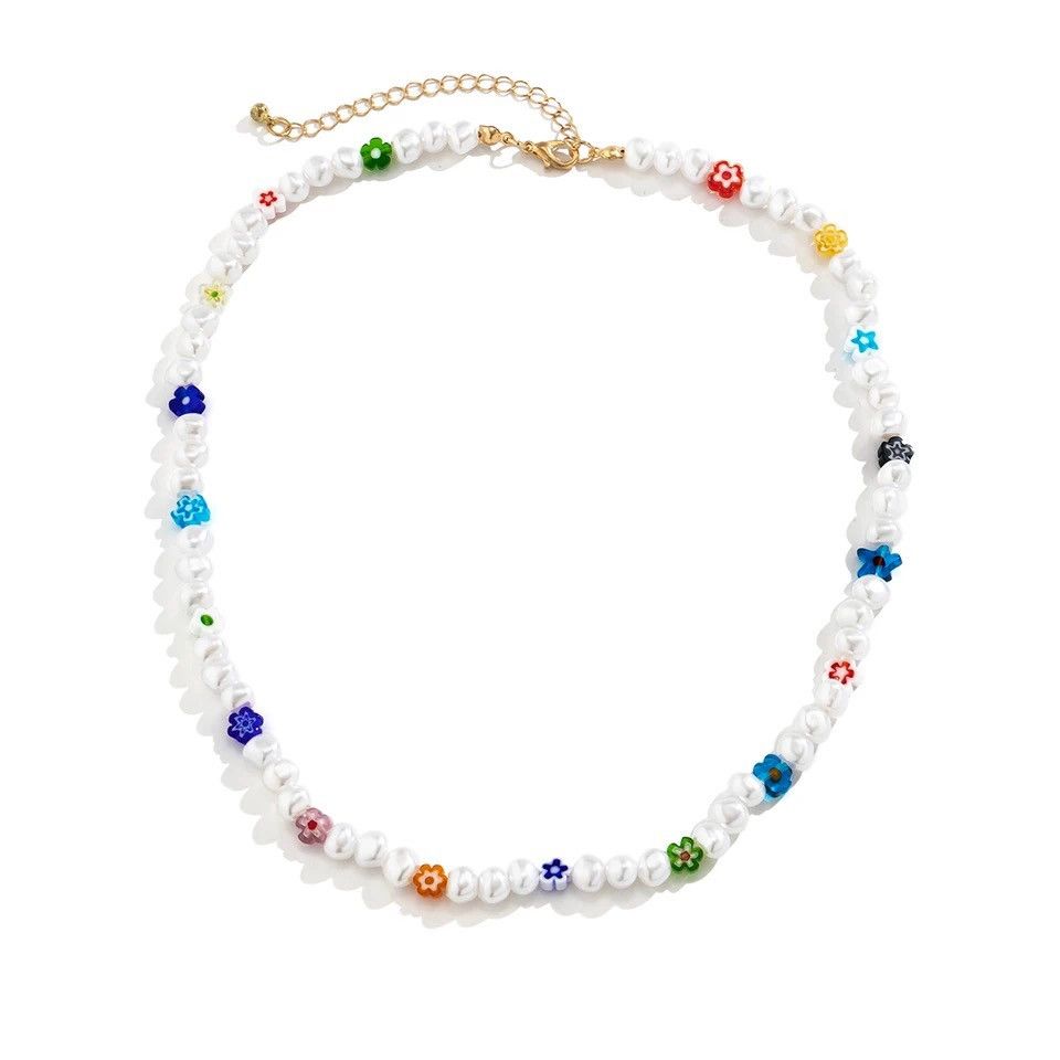 Chain x Jewelry Pearl Short Chocker Necklace in Mix, Men's