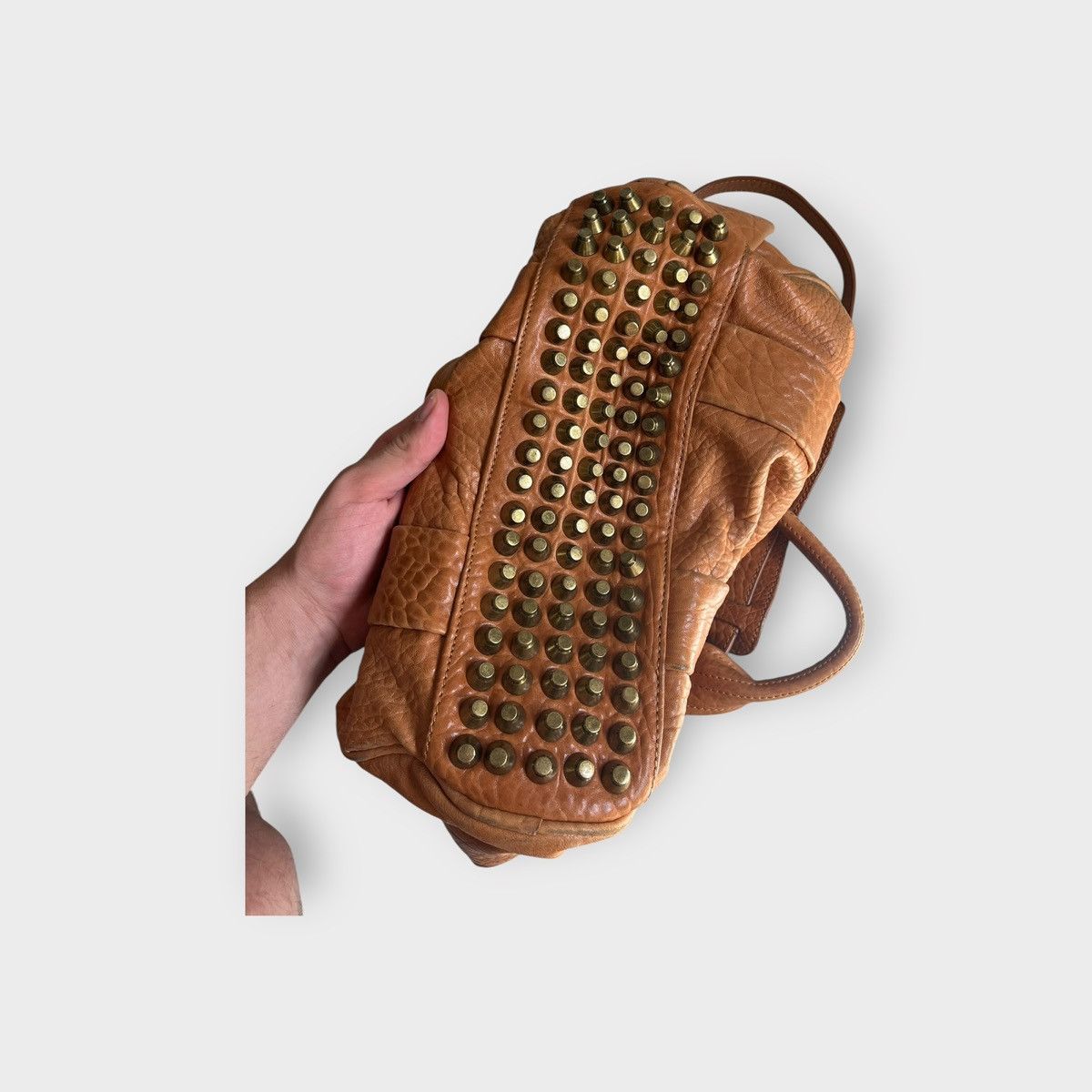 Alexander Wang Alexander Wang Rocco Bag – Brown Leather / Gold Studs Size ONE SIZE - 8 Thumbnail